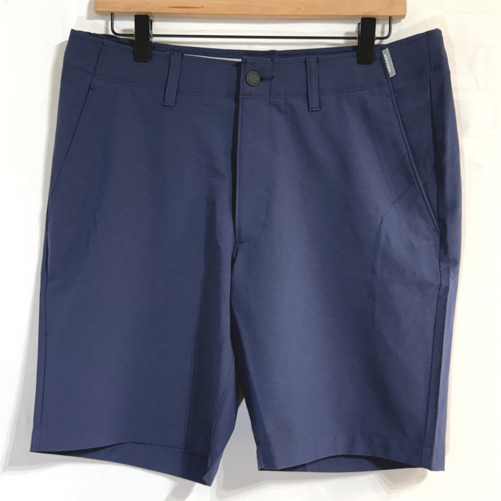 Haggar Performance Shorts Mens 32 Navy Blue Stretch Golf Casual Flat Front NWOT